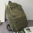 thumbnail image 3 of mochila escolar Campus Mochila Lona Color sólido Adolescentes Cremallera Bolsillo antirrobo Verde militar Verde, 3 of 9