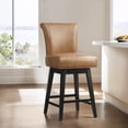 thumbnail image 2 of CHITA Swivel Counter Height Bar Stools with Fabric,26 inch Set of 2,Faux Leather in Cognac Brown, 2 of 11