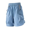 thumbnail image 2 of Kalauyu Men's Cargo Shorts Casual Elastic Waist Drawstring Summer Beach Vacation Shorts with Pockets, 2 of 5