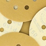 Mirka Gold 5" Sandpaper Discs - 600 Grit, 8-Hole Hook & Loop, Anti-Load Stearate Coating (Pack Of 50)