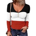 thumbnail image 4 of Tops Para Mujer Camisas de Manga Larga Otoño Moda Casual Estampado Con Cuello en V Camiseta Top Blusa Jersey Odeerbi ODB150795, 4 of 6