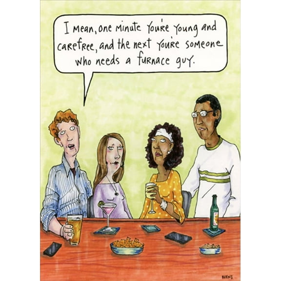 Oatmeal Studios Needs a Furnace Guy Funny / Humorous Birthday Card