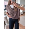 thumbnail image 5 of Womens Fall Fashion Sweater Tops Trendy Western Knit Business Casual Work Cap Sleeve Vest Cute Outfits Tops Khaki M, 5 of 9