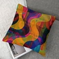thumbnail image 7 of nygtbtfer  Colorful Chaotic Waves Throw Pillow,Rainbow Pattern with Purple Fuchsia Pink Red Orange Gold Blue and Violet Pillowcases Decorative Cushion Cover Square Pillow  White, 7 of 7