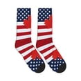 thumbnail image 4 of Athletic Socks Canada Us Friendship Flag Combination Sport Running Calf Socks Crew Socks for Men Women, 4 of 7