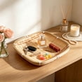 thumbnail image 2 of SLYNSHome Serving Tray Handwoven Bamboo Round Storage Basket, Natural Woven Fruit Bread Snack Holder for Kitchen Table Counter Farmhouse Home Decor, 2 of 6