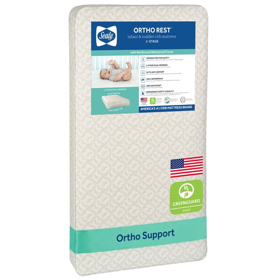 Sealy Ortho Rest Extra Firm 2-Stage Crib Mattress and Toddler Mattress