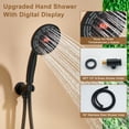 thumbnail image 4 of CASAINC Wall Mounted Round Shower Heads 3-Function Luxury Thermostatic Dual Shower Faucet 1.8 GPM with Body Spray, 4 of 11