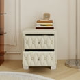 thumbnail image 4 of Elegant Velvet Nightstand with 2 Drawers and Crystal Handle, Storage Bedside Table with Button-Tufted, Beige, 4 of 9