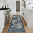 thumbnail image 2 of GlowSol 2'x6' Kitchen Hallway Runner Rug Modern Geometric Stripes Runners Non Slip Low Pile Bedroom Rugs for Laundry Room, Blue, 2 of 8