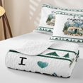 thumbnail image 4 of Catabedysis Watercolor Camping Quilt Full,Camper Mountain Print Full Bedspread Sets For Boys,Multicolor,3 Pieces, 4 of 7