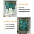 thumbnail image 3 of Teal Brown Board Tie Up Curtains for Window, Thermal Insulted Balloon Shade Adjustable Rod Pocket Curtains Valance Panels for Kitchen Bathroom Cafe 42 x 45 Farmhouse Vintage Wooden Grain, 3 of 6