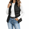 thumbnail image 3 of Aswuknt Womens Puffer Vest Quilted Sleeveless Stand Collar Full Zip Jackst Lightweight Gilet Outerwear For Fall Winter Casual Daily Wear,Layering, 3 of 8