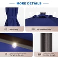 thumbnail image 6 of CHYVARY LED Outdoor Patio 6x9ft Deck Solar Light Market Umbrella, Outside Table Umbrellas With Polyester canopy,Navy Blue, 6 of 9