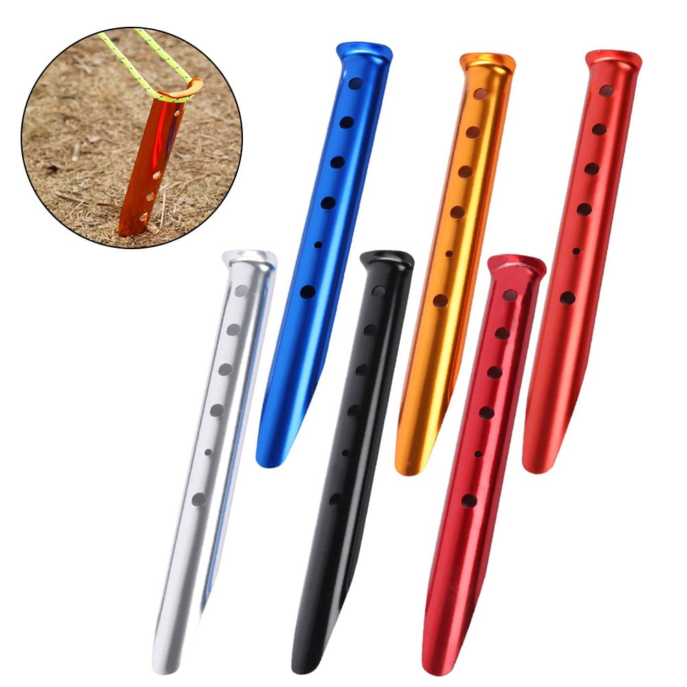 Splihome 6Pcs 31Cm Beach U-Shape Tent Stakes Camping Tent Pegs for Outdoor Camping Hiking Beach Snow Sand Ground Tarp Accessories 6 Color
