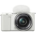 thumbnail image 2 of Sony ILCZVE10LW Alpha ZV-E10 - APS-C Interchangeable Lens Mirrorless Vlog Camera Kit - White, 2 of 5