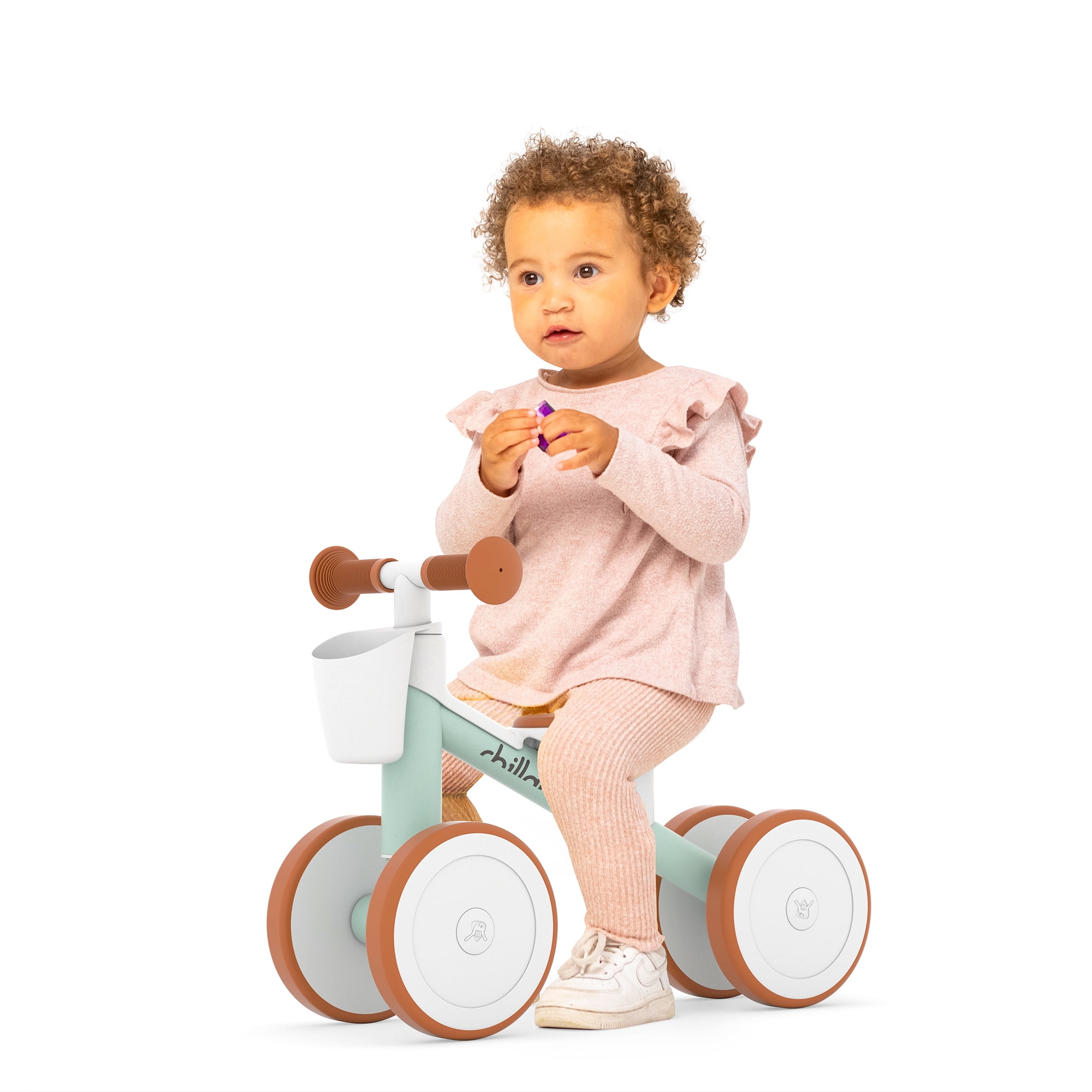 Chillafish Quadi Racer Toddler Balance Bike Ride-On Toy, Stable 4-Wheel No-Pedal Training Bike, Ages 1–3, Breeze