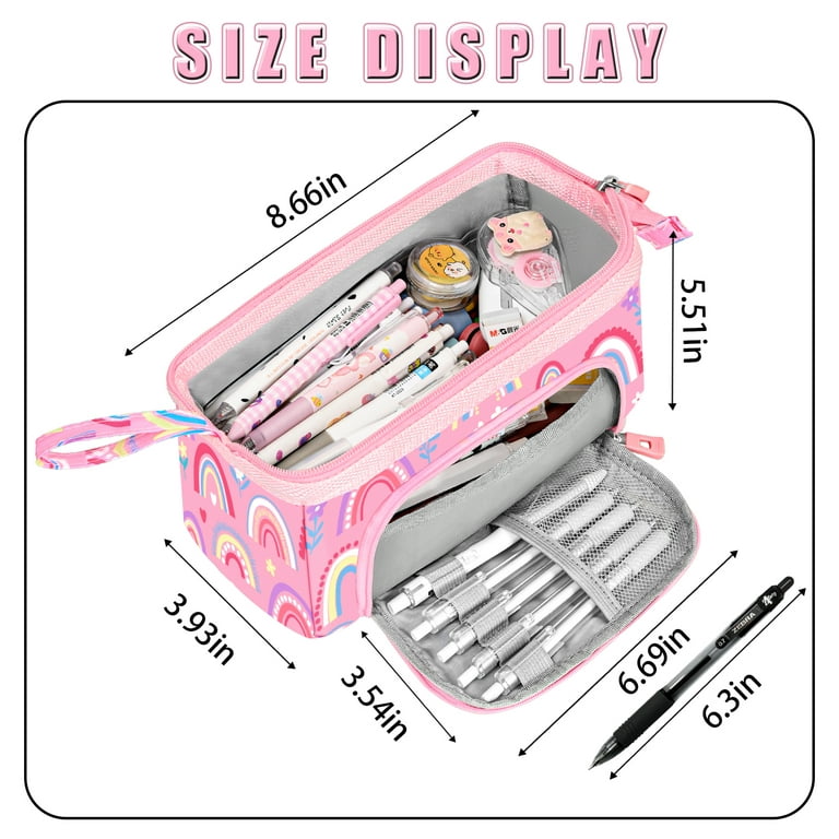 Buy Cloudro Pencil Case for Girls,Cute Pink Pencil Case Top Handle Student  High School Pen Holder Storage Bag for Boy Girl (D) Online at  desertcartEcuador