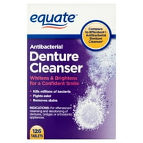 Equate Antibacterial Denture Cleanser Tablets, 126 Count