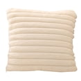 thumbnail image 4 of Funda de almohada de felpa de conejo de imitación con tiras verticales de color sólido, funda de cojín sencilla de un solo lado para sofá o dormitorio, 4 of 6