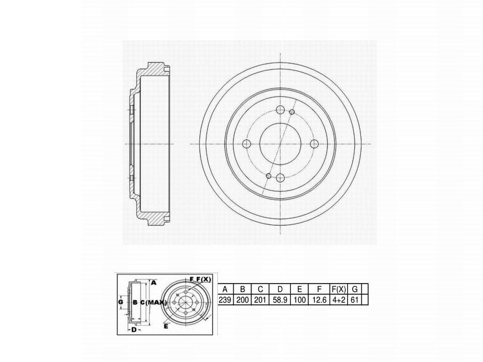 Winstop Brake Drum, Rear WS242222, Honda Fit 2008-2006