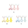 thumbnail image 4 of 3 Pcs Brosse à Dents Unisexe 2-6 Ans PP Portable Mignonne Lavable Réutilisable Brosse à Dents Manuelle Outil de Lavage des Dents Intérieur Maison Toilette Rose, 4 of 9