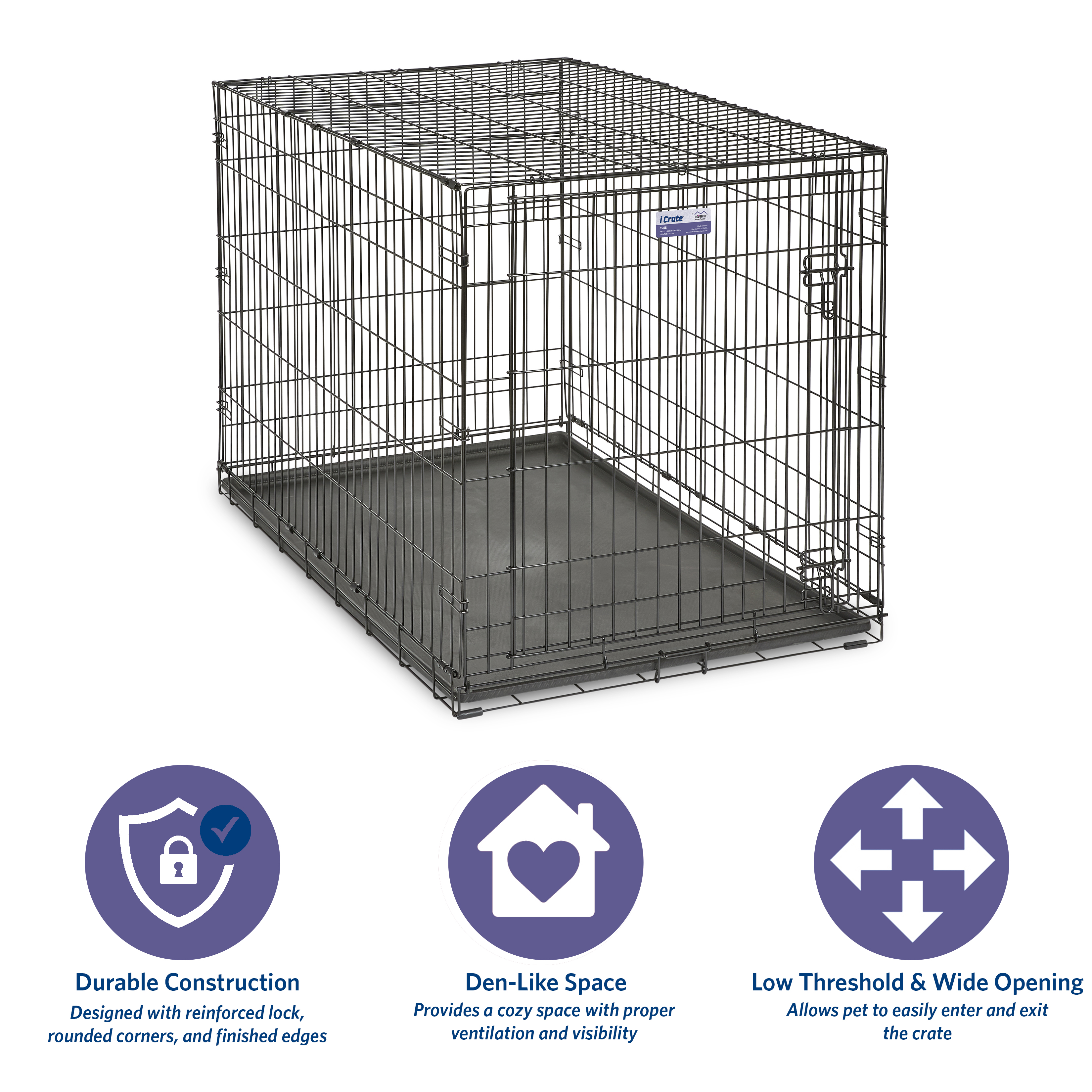 MidWest iCrate 48" Dog Crate, Single Door photo 3