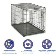 MidWest iCrate for Dogs, Metal, Single Door, Includes Leak-Proof Pan, Floor Protecting Feet, Divider Panel, Foldable, Black, 48 L x 30 W x 33 H