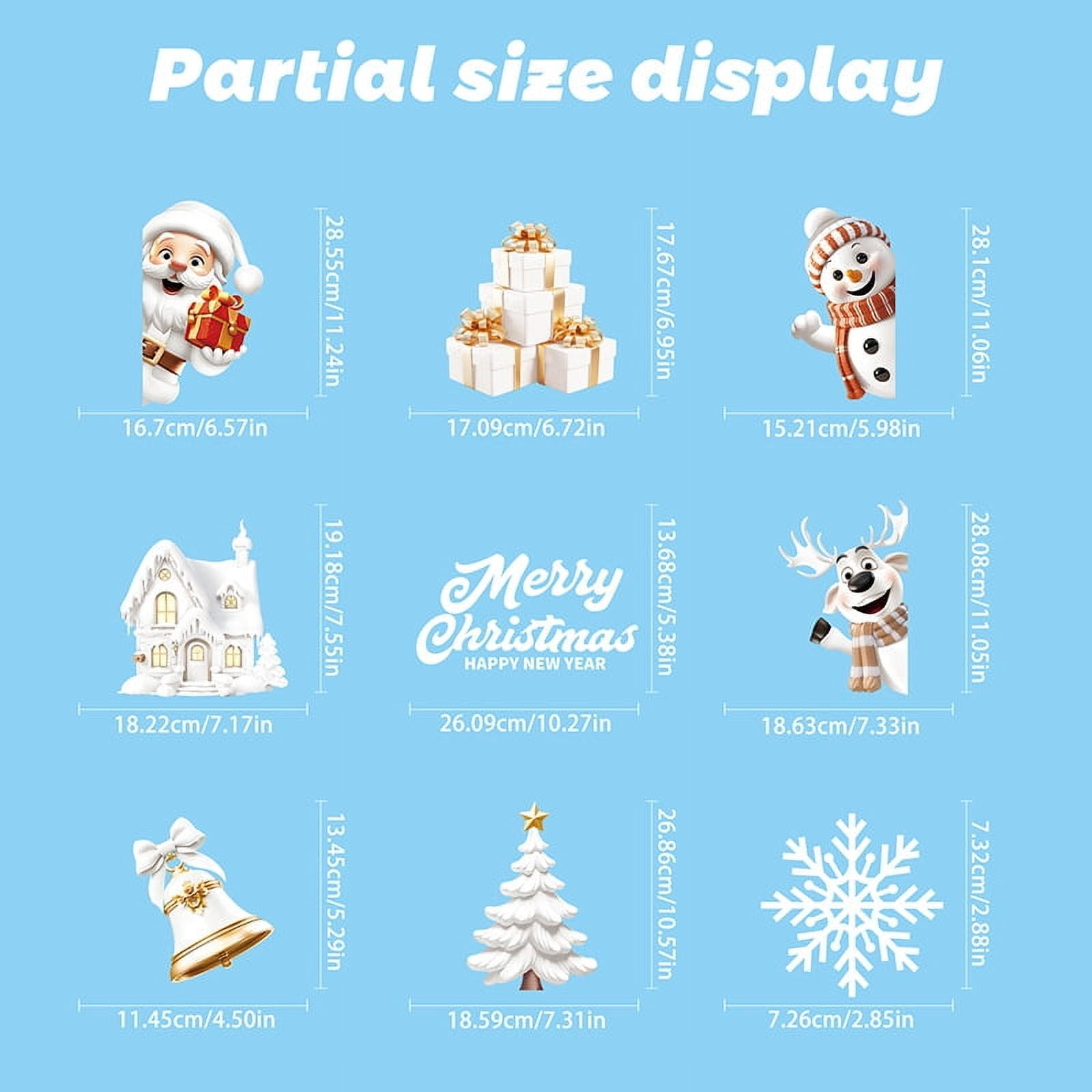 Glitter Snowflake Window Clings, 147PCS Silver Sparkling Christmas Window Clings Winter Wonderland Decorations for Home Christmas Party (Glitter Snowflake)
