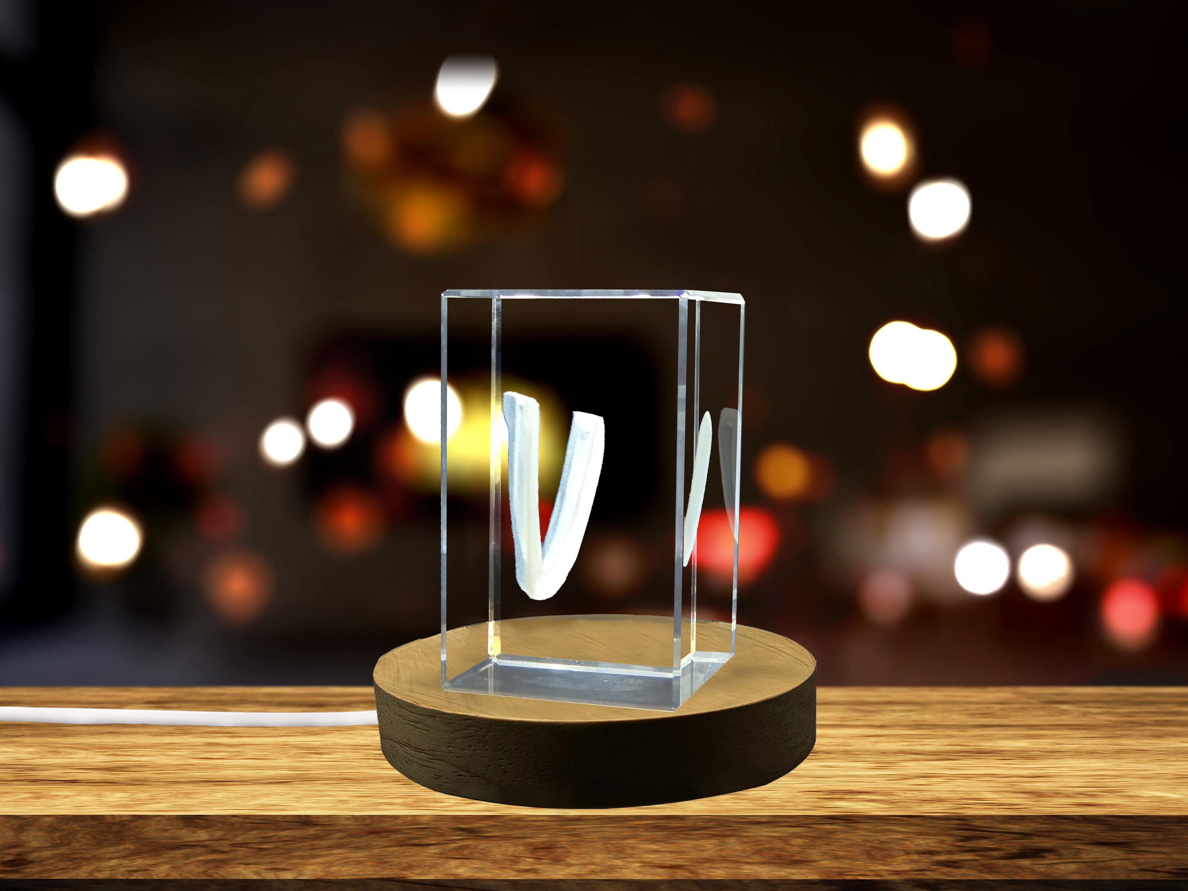 nu Greek alphabet letter 3D Engraved Art