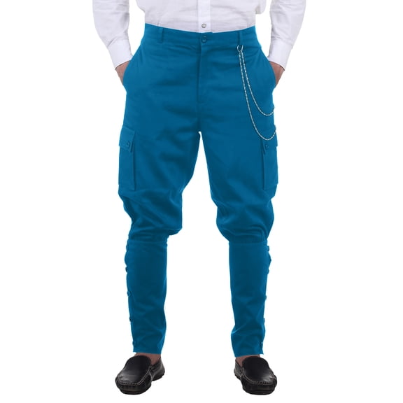 ThePirateDressing Men's Steampunk Victorian Costume Pants, Airship-Style Cotton Trousers