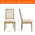 thumbnail image 6 of Furniliving French Country Dining Chairs Set of 2, Upholstered Farmhouse Dining Room Chairs, Sherpa Fabric Side Chairs for Kitchen Dining Room, White, 6 of 13