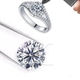 thumbnail image 5 of Sterling Silver Round Synthetic Moissanite Ring, D-E Color, 1 Carat Equivalent, 0.65cm Stone, Gift Box Included, 5 of 6