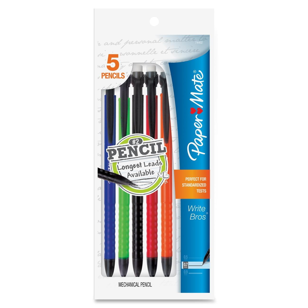 LOT OF 20 PaperMate Write Bros Mechanical Pencils 0.7mm HB #2 Assorted Colors