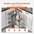 thumbnail image 3 of VEVOR 3 Tier 6 Shelf Blind Corner Pull Out Organizer Chrome Kitchen Cabinet Basket, 3 of 9