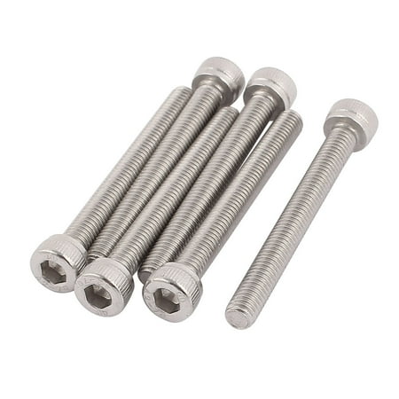 

M5x45mm Thread 304 Stainless Steel Hex Socket Head Cap Screw Bolt DIN912 6pcs