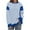Light Blue, variant on Lenpel Women's Crew Neck Sweatshirts Long Sleeve Striped Color Block Side Split Pullover Tops Loose Fashion Outfits