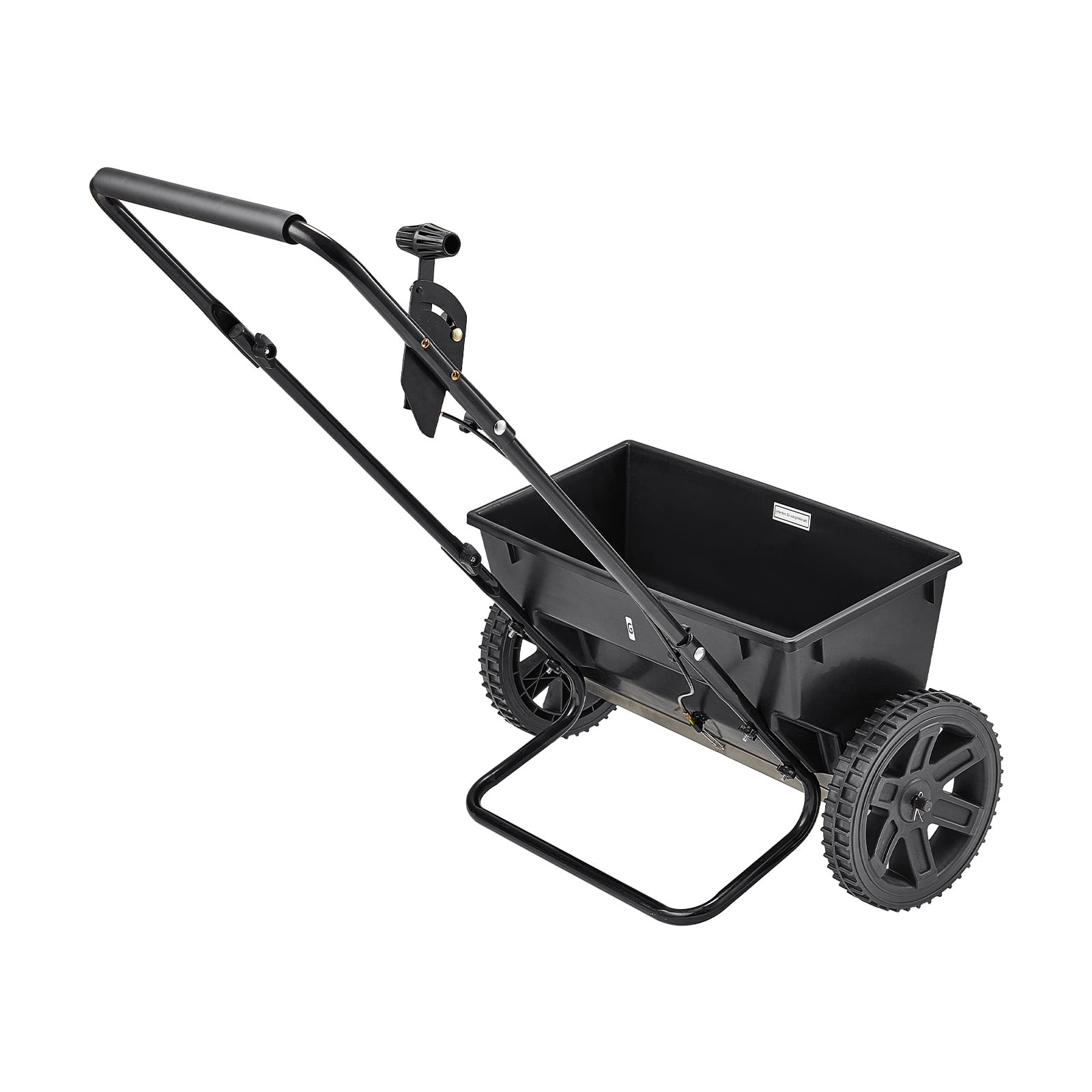 KFFKFF Walk-Behind Push Spreader, 50 lbs Capacity, Drop Spreader with Hopper Grate, 18-inch Spread Width & 10 Adjustable Settings, 10-inch All-Terrain Tires, Ideal for Seed, Fertilizer, and Salt