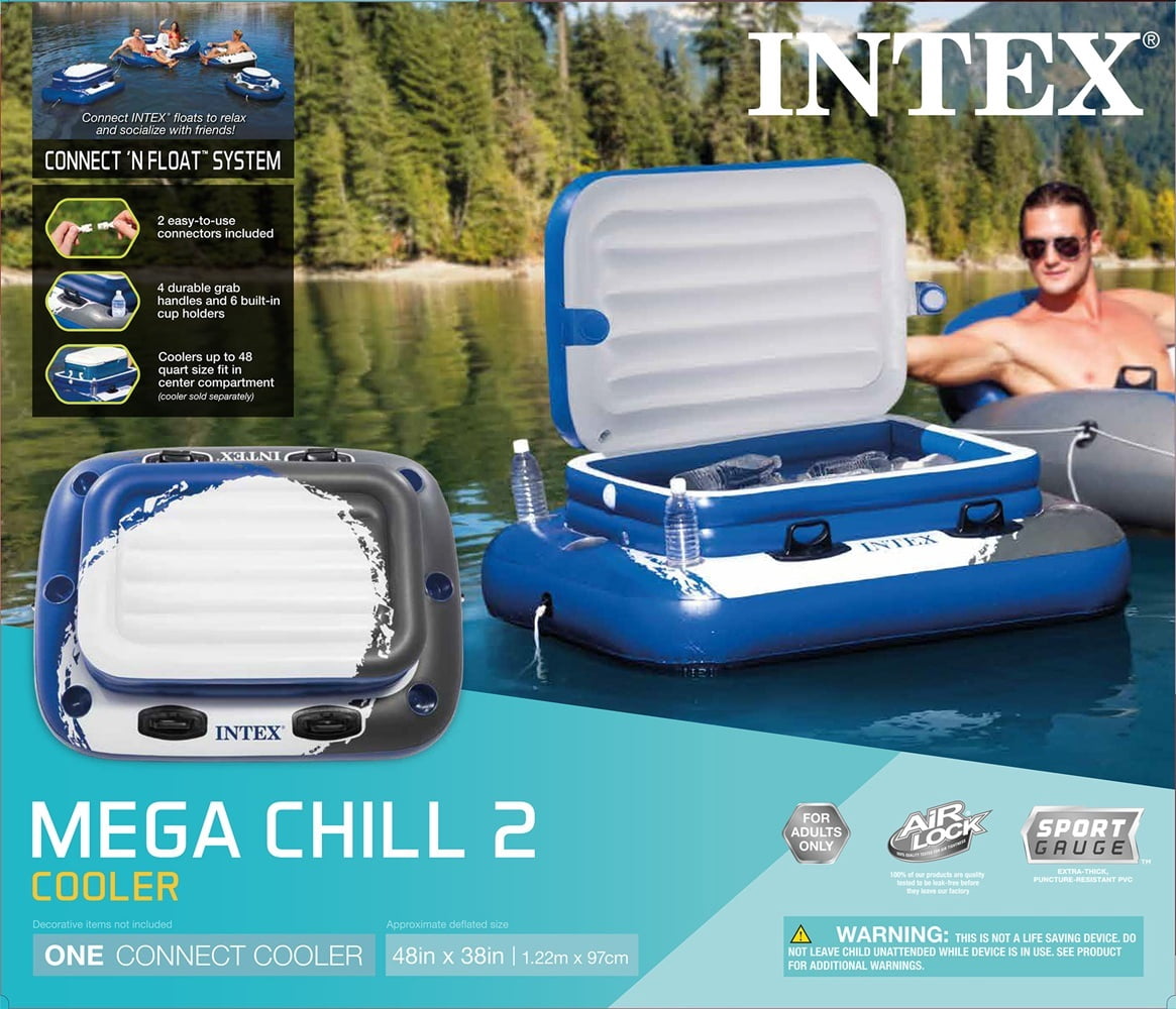 Intex Mega Chill 2 Inflatable Floating Cooler 48-inch X 38-inch