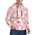 thumbnail image 2 of Wukai Cute Pink Snowman Cat Print Men Hoodies Fleece Sweatshirts Long Sleeve Sweaters Pullover Fall Outfits Winter Clothes-Small, 2 of 7