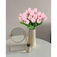 thumbnail image 5 of Pink Tulips Artificial Flowers 10pcs Real Touch Tulips Flowers Fake Pink Tulips Faux Flowers for Home Decoration Wedding Bouquet Party Baby Shower Centerpieces Bridal Bouquet Decor (Pink), 5 of 5