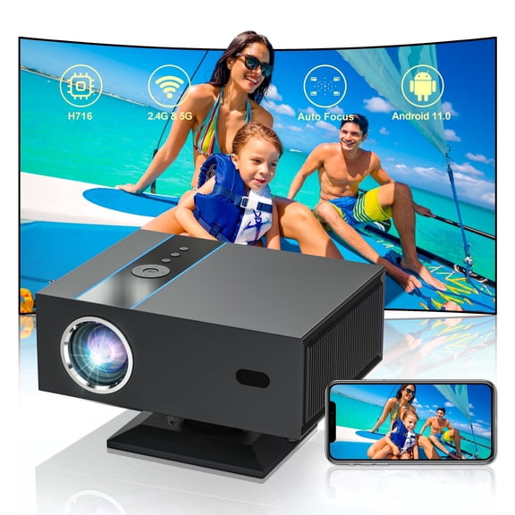 [Official Licensed Apps＆AI Auto Focus] XNANO Projector with Dolby Sound Smart Projector with WiFi 6 and Bluetooth 5.0 Home Theater Projector with Smart Voice Remote Control(Black)