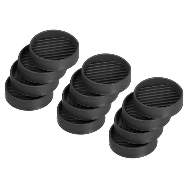Protectores de patas de silla, 12 piezas de 2" - Almohadillas redondas de muebles antideslizantes, Almohadillas antideslizantes para muebles (Negro)