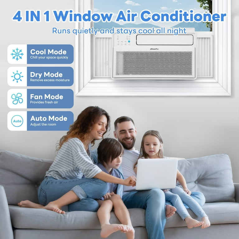 UHOMEPRO 12000 BTU Window Air Conditioner, Smart Inverter, 15 CEER