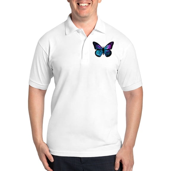 CafePress - Galactic Butterfly Golf Shirt - Golf Shirt, Pique Knit Golf Polo