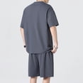 thumbnail image 6 of SOOMLON Young Mens Workout Sets Big and Tall Crew Neck Viscose Shirts Lightweight Shorts Short Sleeve Clothing Set, 6 of 6
