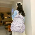 thumbnail image 5 of Bow Backpack for Women Laptop Backpack College Bookbags Fashion Casual Bow Print Travel Work Back Pack Purple Pink 12.6 In, 5 of 7