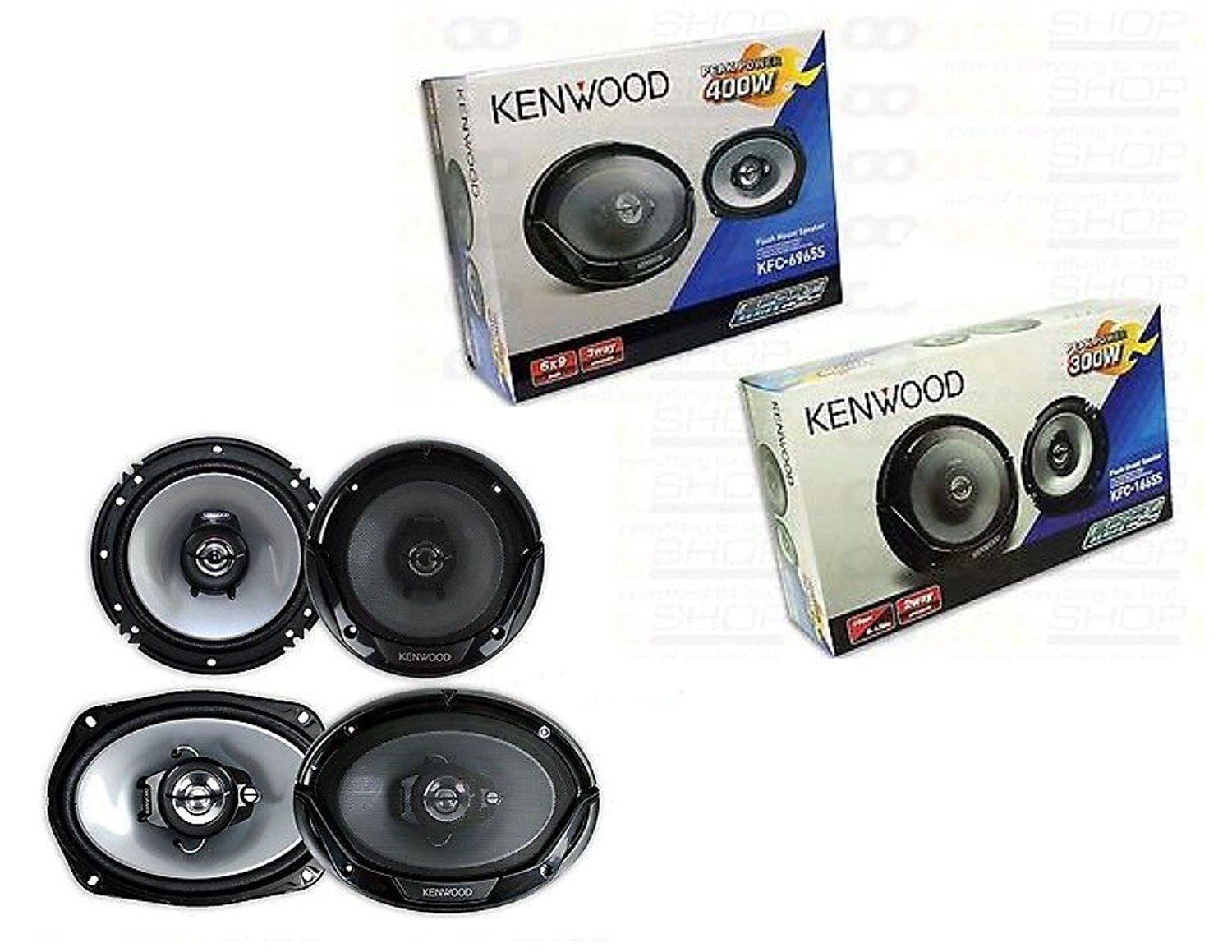 Rear Adapters Harness 2 Pair Kenwood KFC-1665S 6.5 Speakers Front 