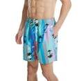thumbnail image 4 of Jewelreauty Father's Day Men Hawaiian Beach Shorts Casual Drawstring Elastic Waist Loose Summer Shorts, 4 of 6