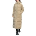 thumbnail image 2 of Women's Extra Long Hooded Puffer Coat, Over Knee Length Thickened Winter Jacket, Side Slit Detail Parka, Warm Down Alternative Coat, Casual Maxi Coat Khaki XL, 2 of 9